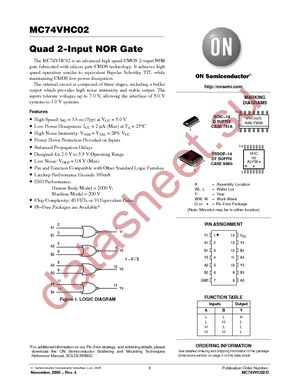 MC74VHC02DR2G datasheet  